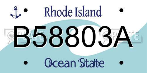 B58803A Rhode Island License Plate
