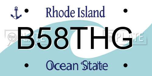 B58THG Rhode Island License Plate