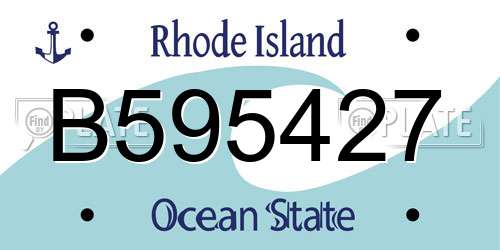 B595427 Rhode Island License Plate