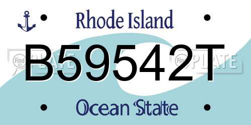 B59542T Rhode Island License Plate