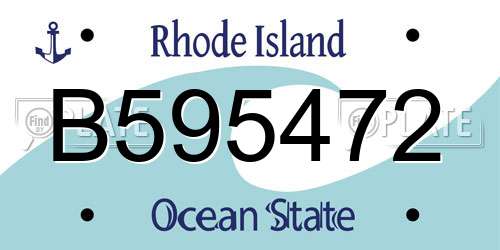 B595472 Rhode Island License Plate