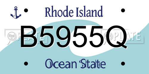 B5955Q Rhode Island License Plate