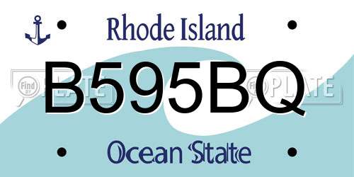 B595BQ Rhode Island License Plate