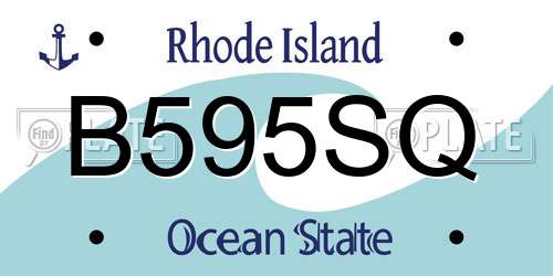 B595SQ Rhode Island License Plate