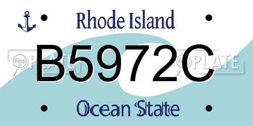 B5972C Rhode Island License Plate