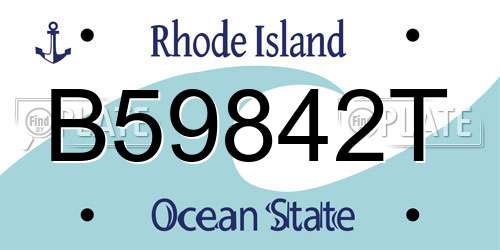 B59842T Rhode Island License Plate