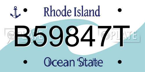B59847T Rhode Island License Plate