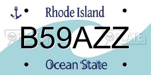 B59AZZ Rhode Island License Plate