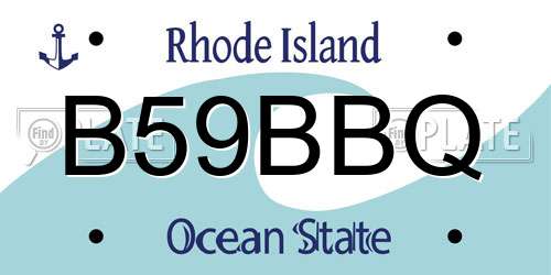 B59BBQ Rhode Island License Plate