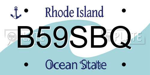 B59SBQ Rhode Island License Plate