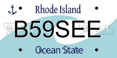 B59SEE Rhode Island License Plate