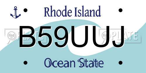 B59UUJ Rhode Island License Plate