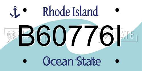 B60776I Rhode Island License Plate