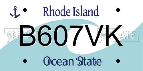 B607VK Rhode Island License Plate