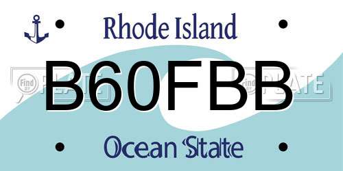 B60FBB Rhode Island License Plate