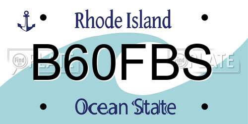 B60FBS Rhode Island License Plate
