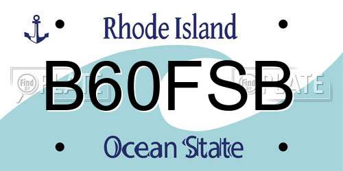 B60FSB Rhode Island License Plate