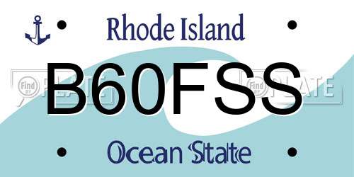 B60FSS Rhode Island License Plate