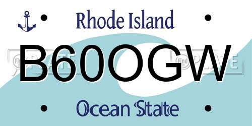 B60OGW Rhode Island License Plate