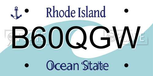 B60QGW Rhode Island License Plate