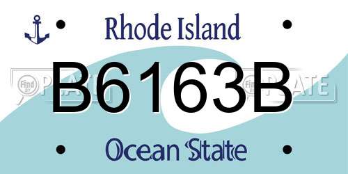 B6163B Rhode Island License Plate