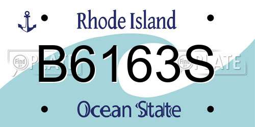B6163S Rhode Island License Plate