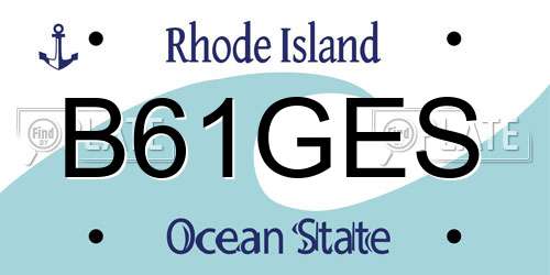 B61GES Rhode Island License Plate