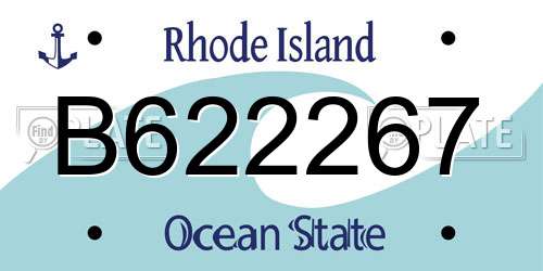 B622267 Rhode Island License Plate
