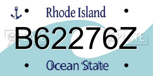 B62276Z Rhode Island License Plate