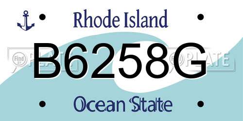 B6258G Rhode Island License Plate
