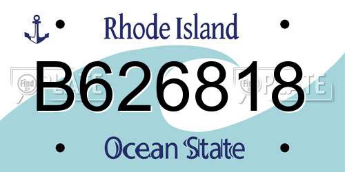 B626818 Rhode Island License Plate