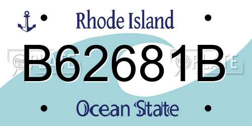 B62681B Rhode Island License Plate