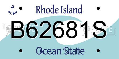 B62681S Rhode Island License Plate