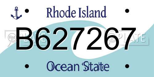 B627267 Rhode Island License Plate
