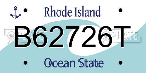 B62726T Rhode Island License Plate
