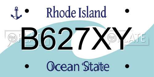 B627XY Rhode Island License Plate