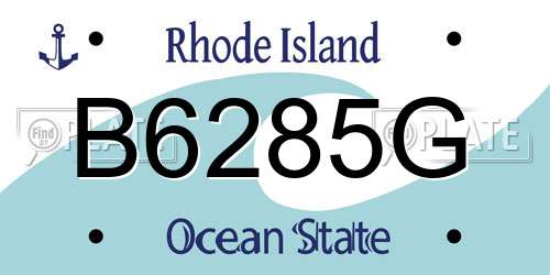 B6285G Rhode Island License Plate