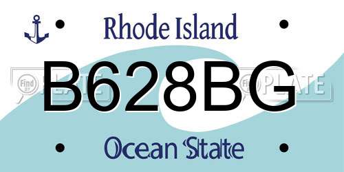 B628BG Rhode Island License Plate