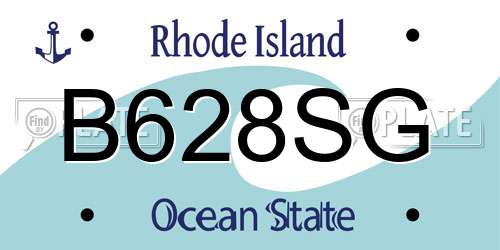 B628SG Rhode Island License Plate