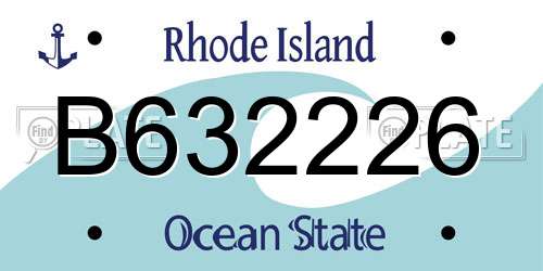 B632226 Rhode Island License Plate