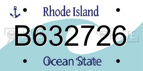 B632726 Rhode Island License Plate