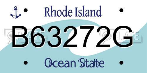 B63272G Rhode Island License Plate
