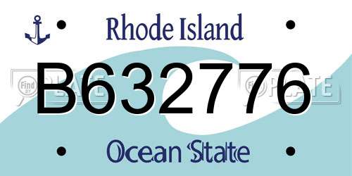 B632776 Rhode Island License Plate