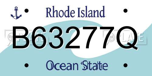 B63277Q Rhode Island License Plate