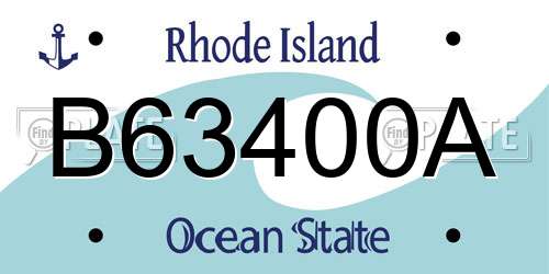 B63400A Rhode Island License Plate