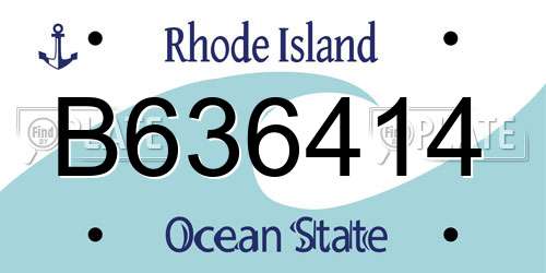 B636414 Rhode Island License Plate