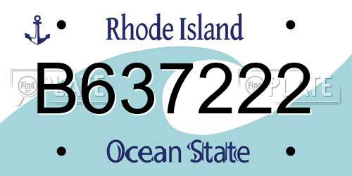 B637222 Rhode Island License Plate