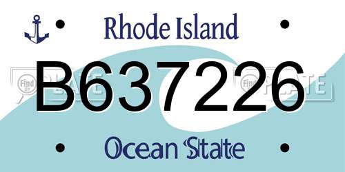 B637226 Rhode Island License Plate