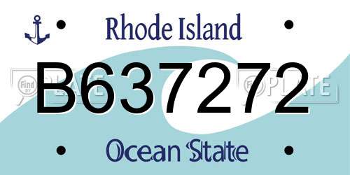 B637272 Rhode Island License Plate
