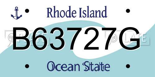 B63727G Rhode Island License Plate